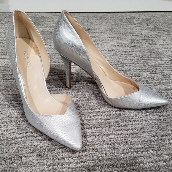 Nine West Shoes - Nine West Size 9M Silver Stiletto High Heels